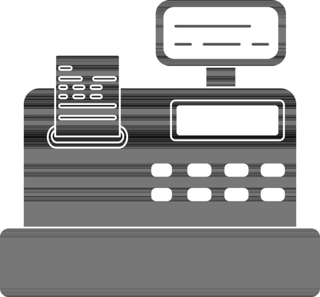 Black and white cash register. vector