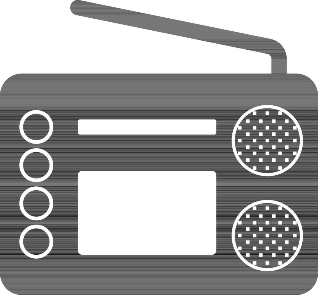 Retro radio in flat style. vector