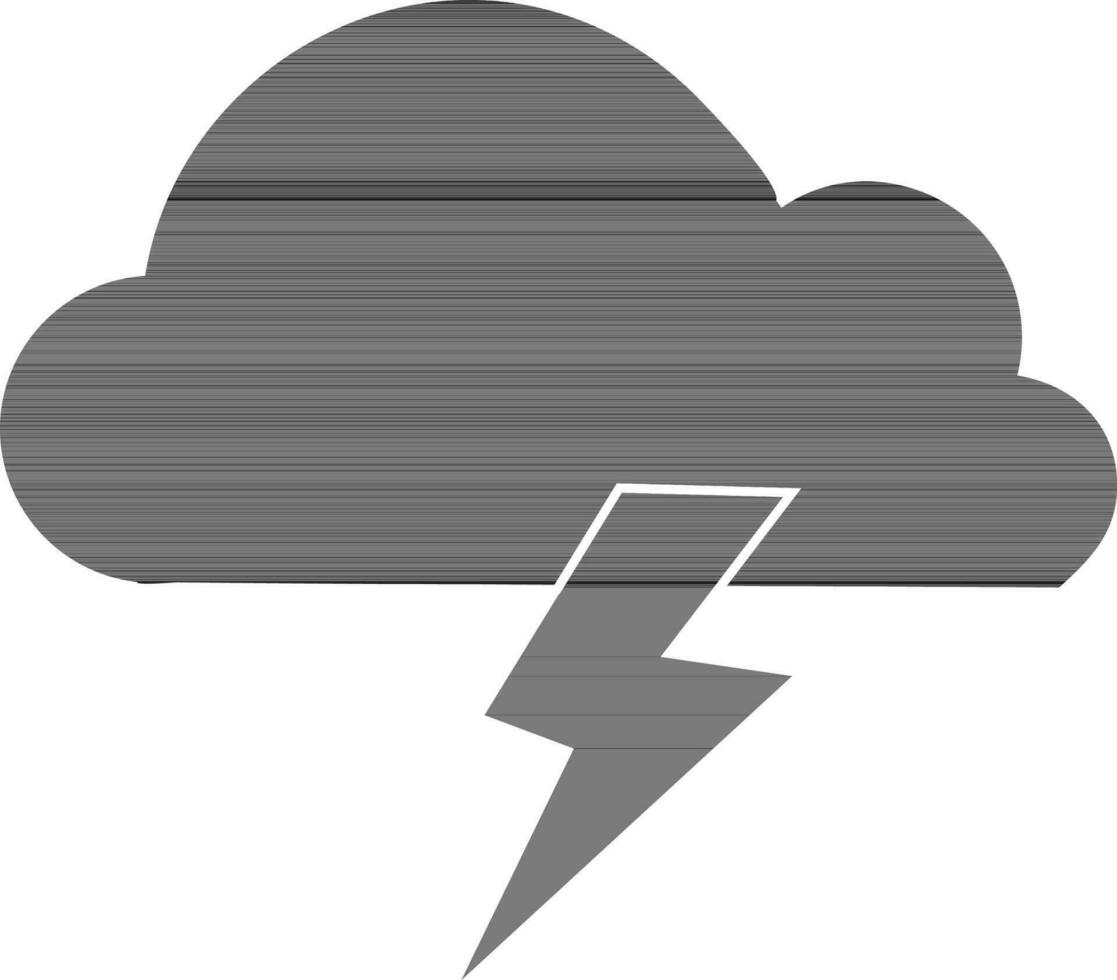 Black cloud with lighting bolt. vector