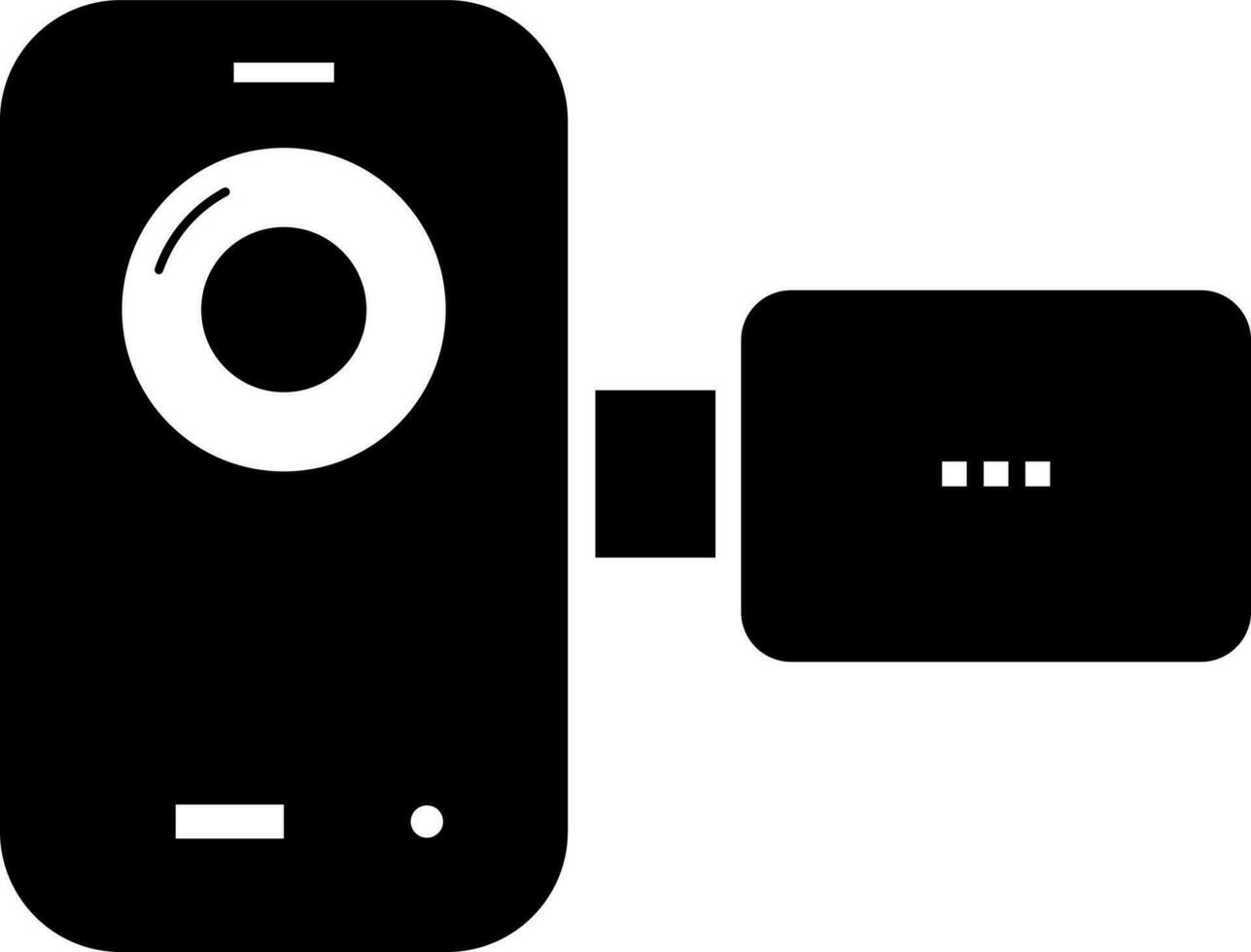 Camcorder in black and white color. vector