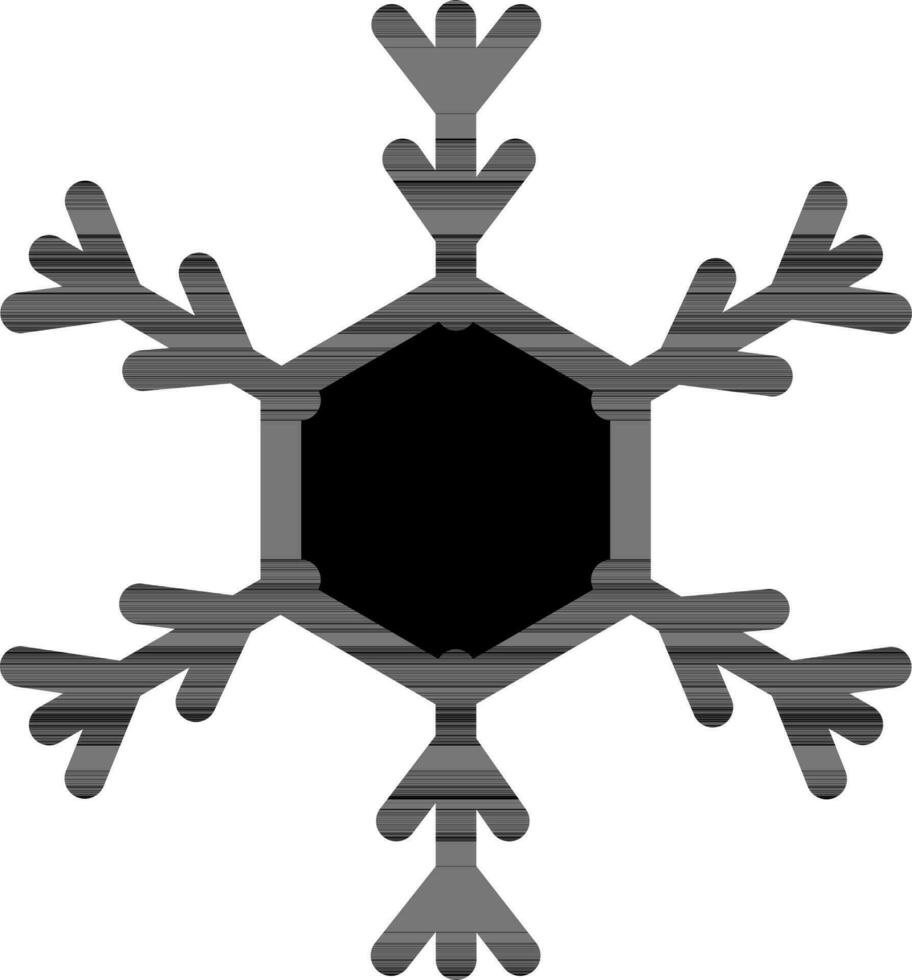 Illustration of Snowflake Icon In Black Color. vector