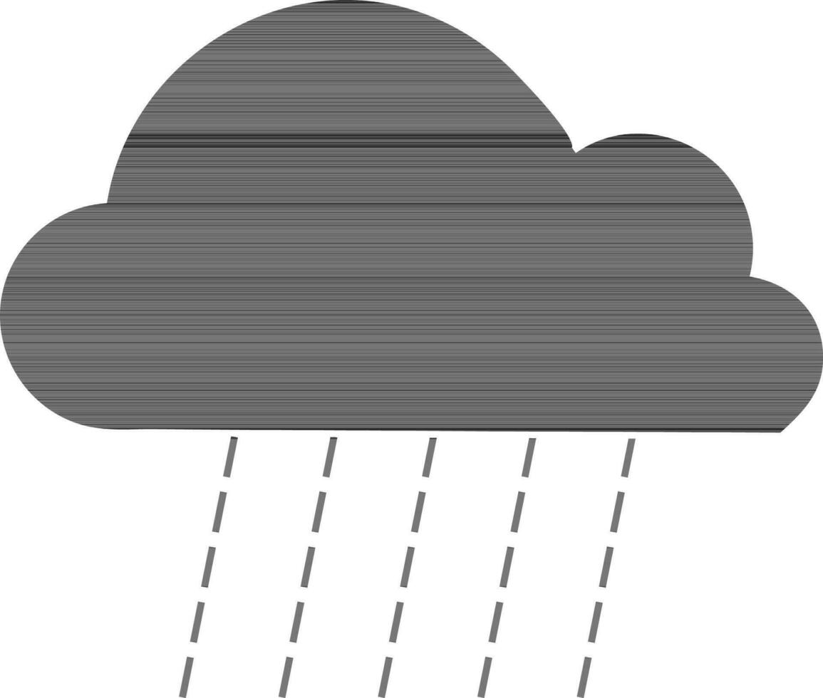 Black cloud rain in flat style. Glyph icon or symbol. vector