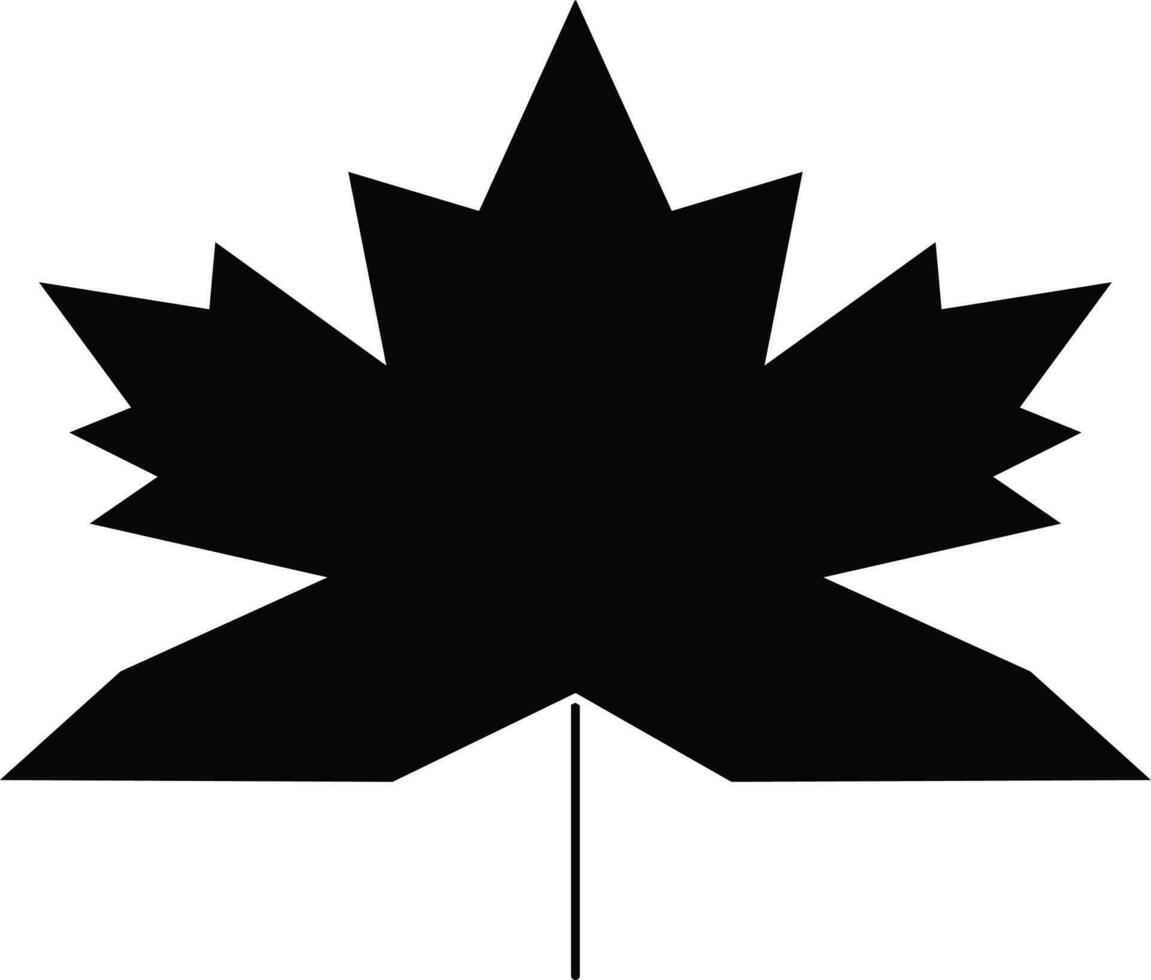 Isolated black maple leaf. vector