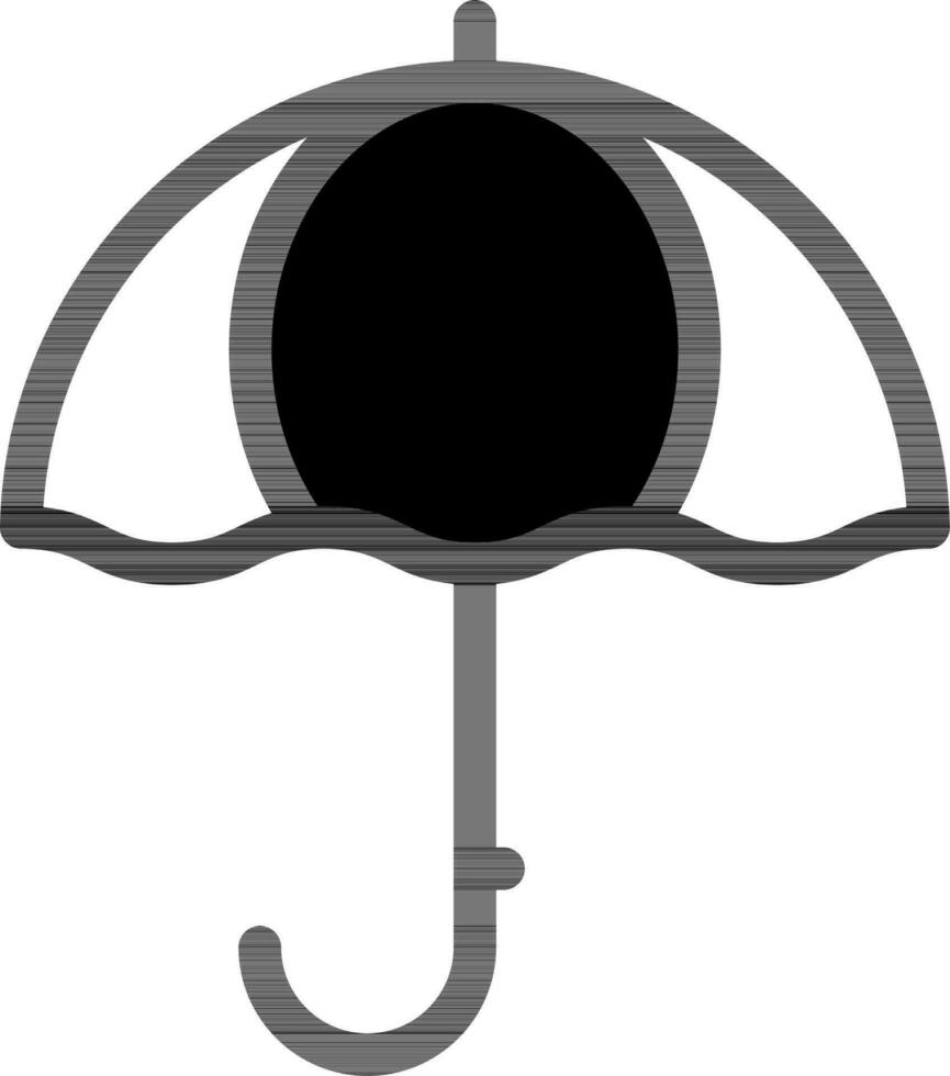 Umbrella Icon In Black And White Color. vector