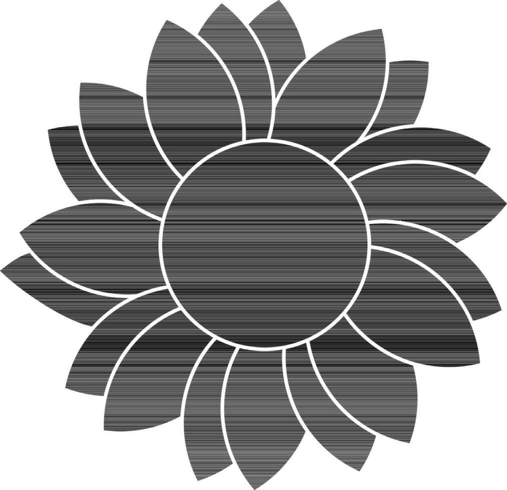 Black and white flower. vector