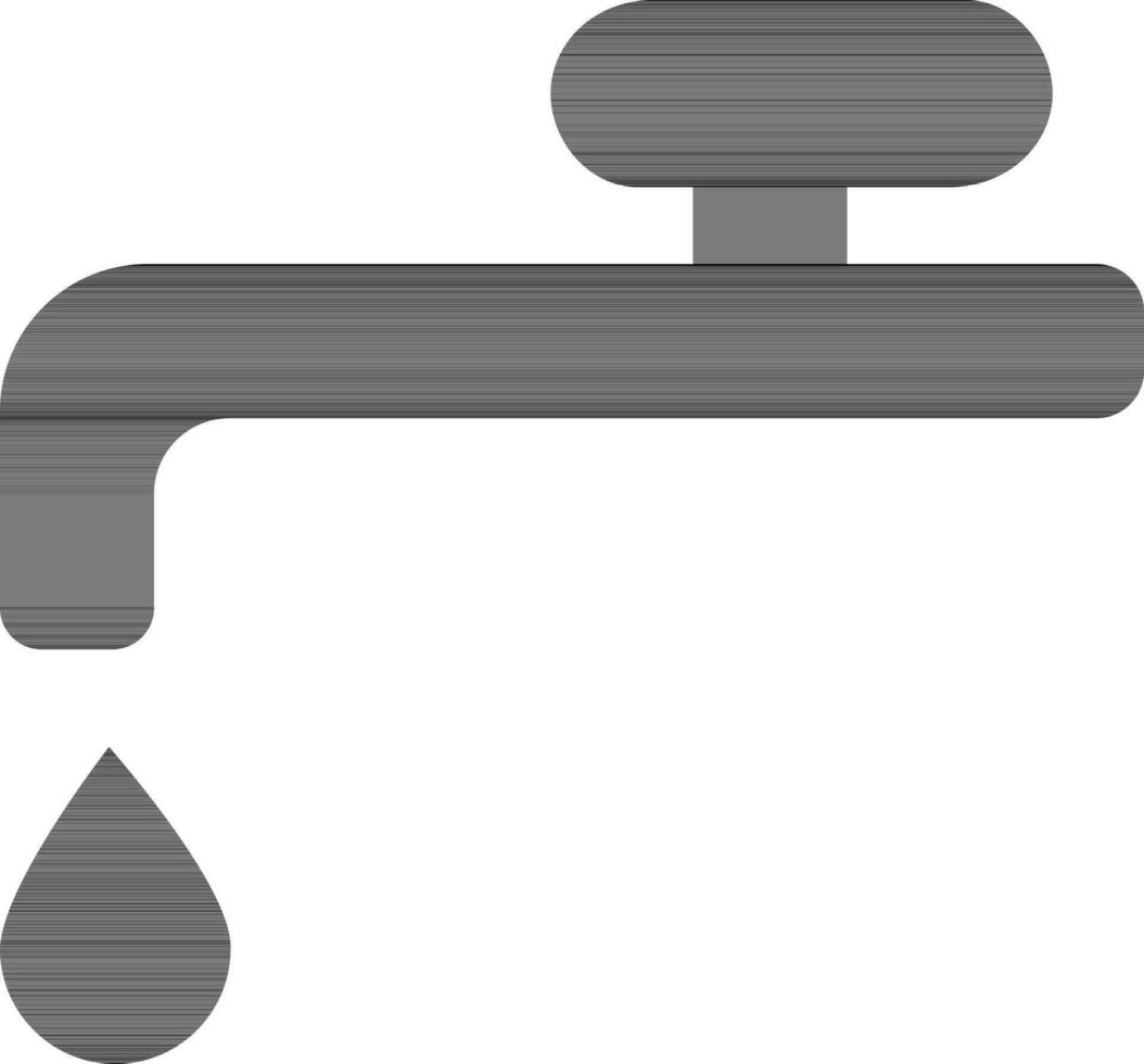 Water tab with falling drop in black color. vector