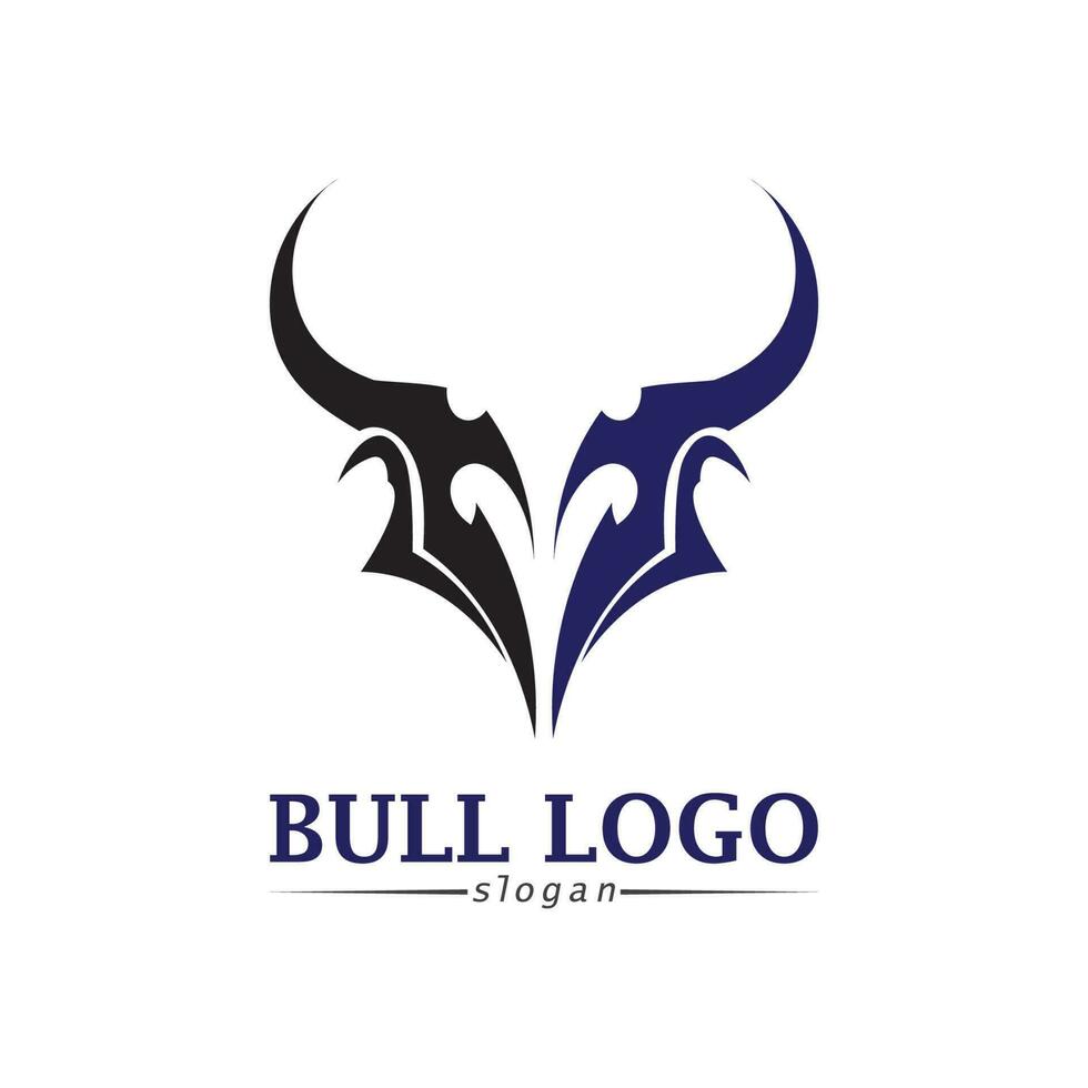 Bull horn logo and symbols template icons app vector