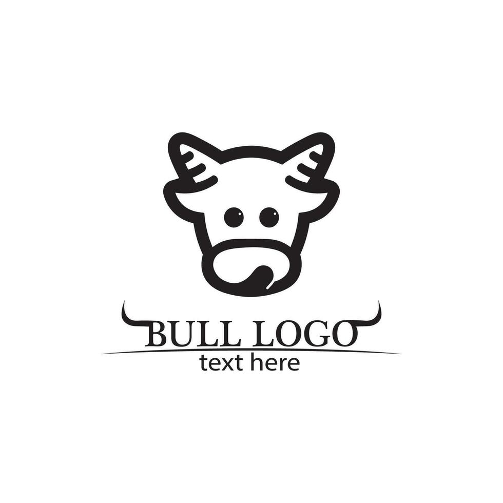 Aplicación de iconos de plantilla de logotipo y símbolos de cuerno de toro y búfalo vector