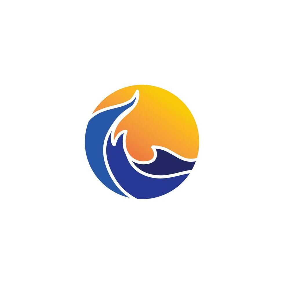 Water wave icon vector