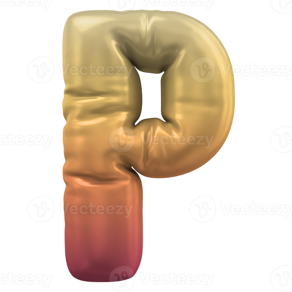 P  Font 3d render 3d render png
