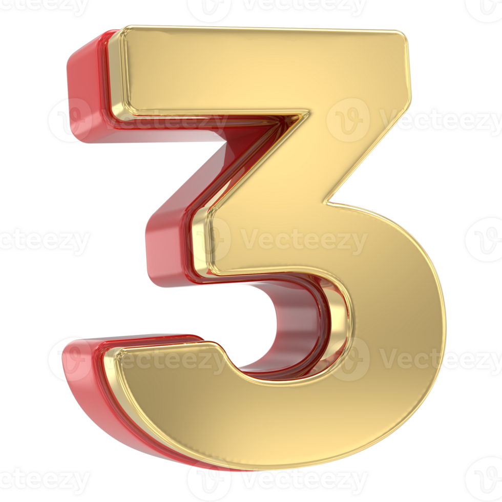 Gold With Red 3D Render png