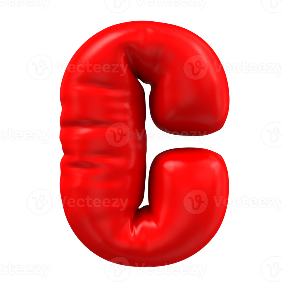 3d render of Red Letter balloons c Letter png