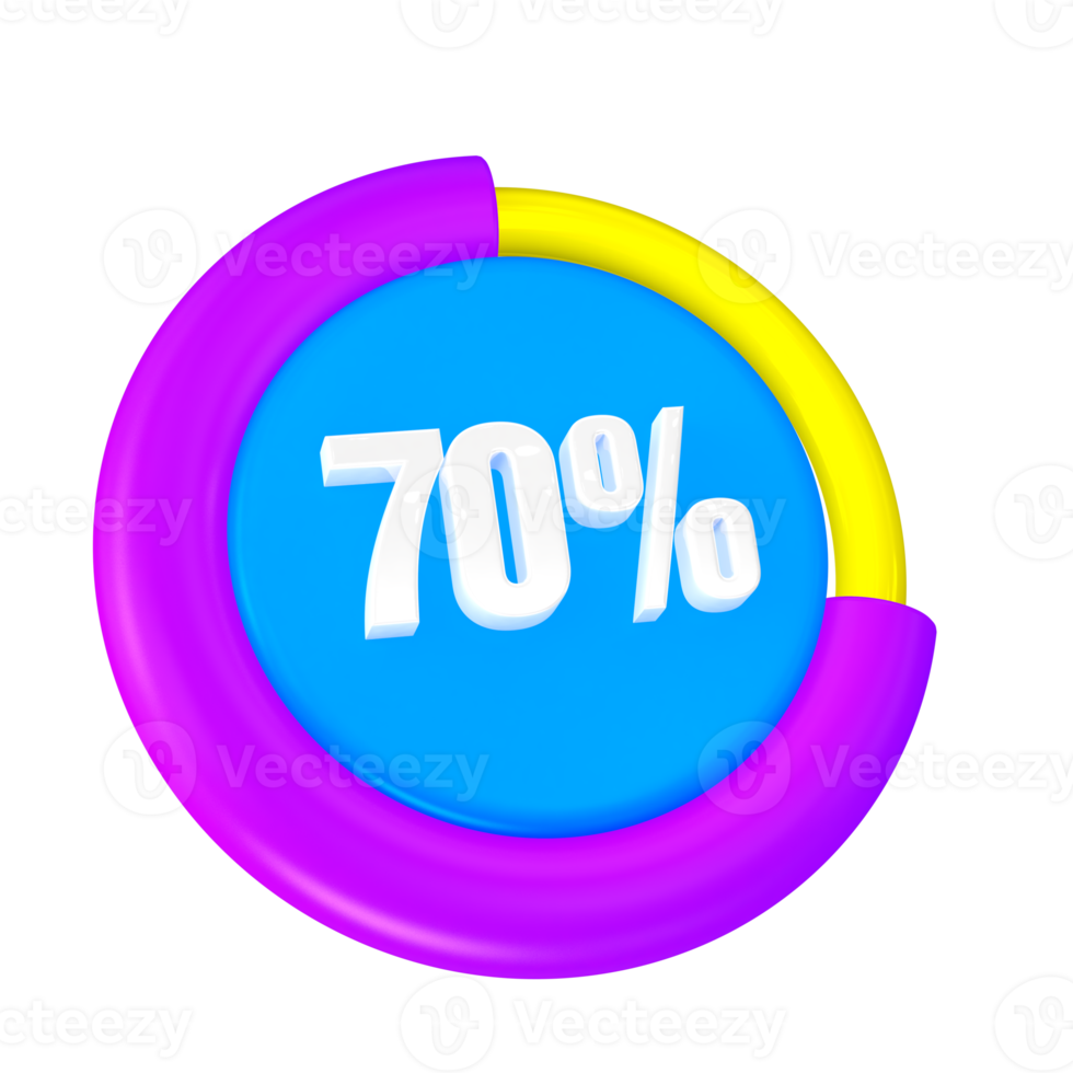 70 Percentage Progress 3D Icon png