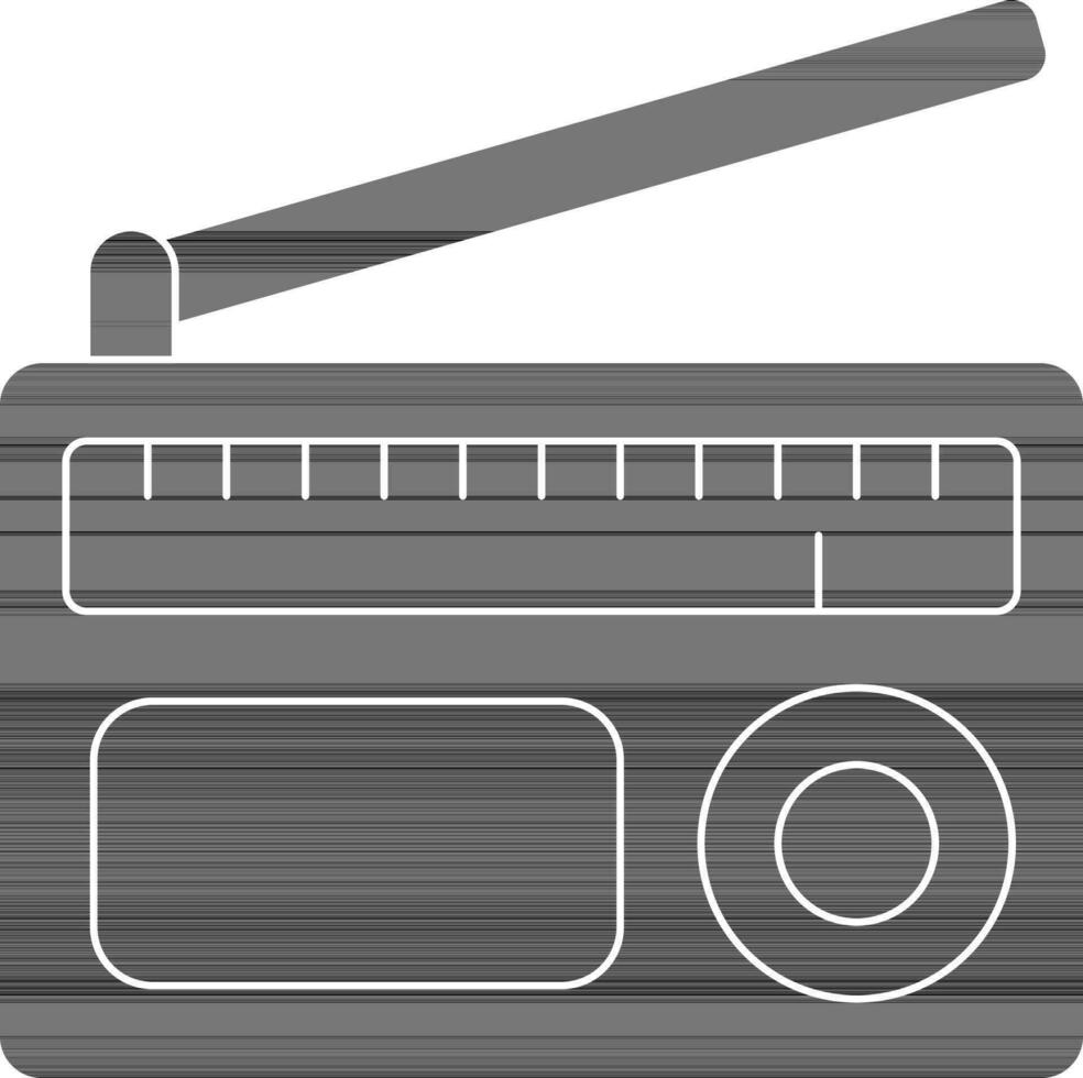 Radio Icon In Black And White Color. vector