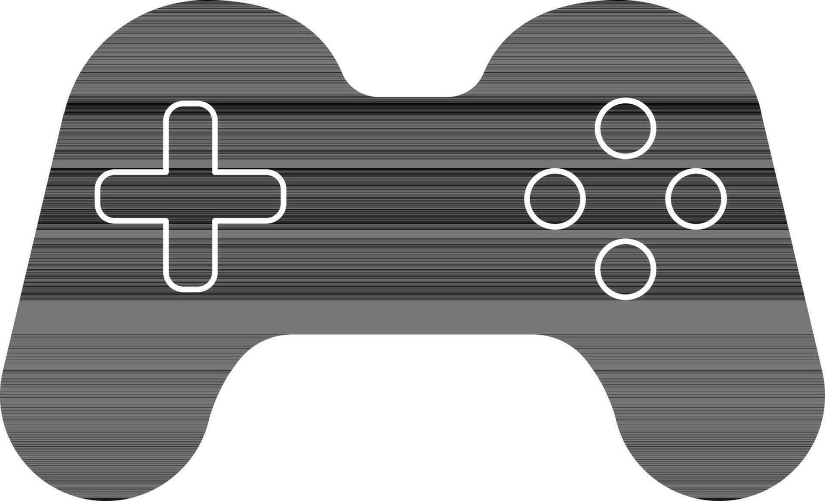 Game Controller Icon In Black And White Color. vector