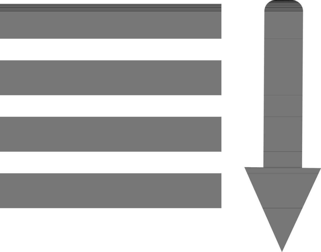 Black order download arrow sign. vector
