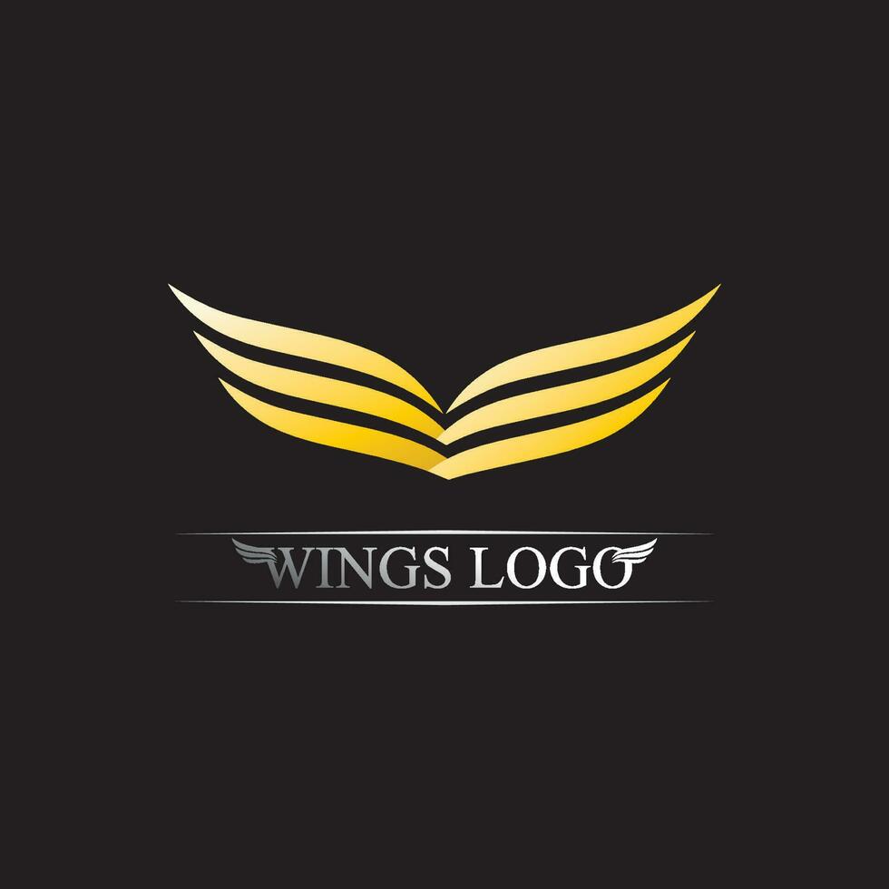 símbolo del logotipo del ala de oro negro para un diseñador profesional vector