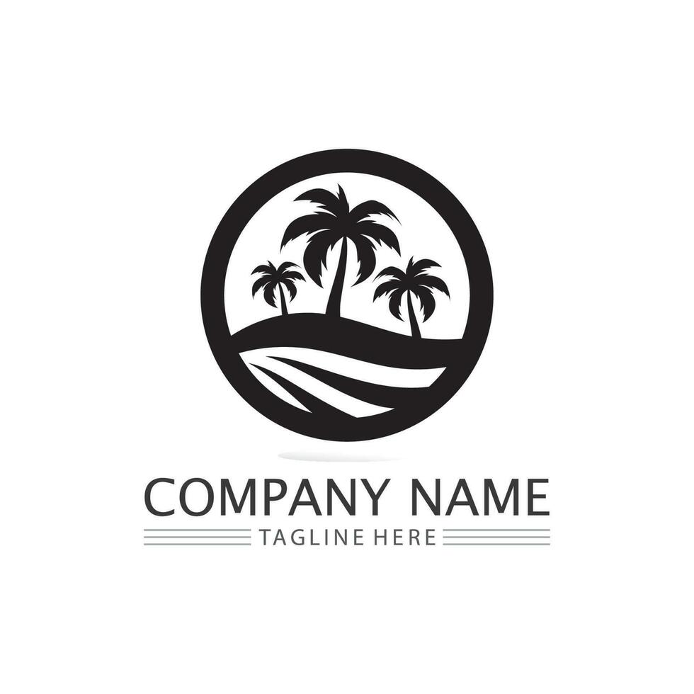 plantilla de logotipo de verano de palmera vector