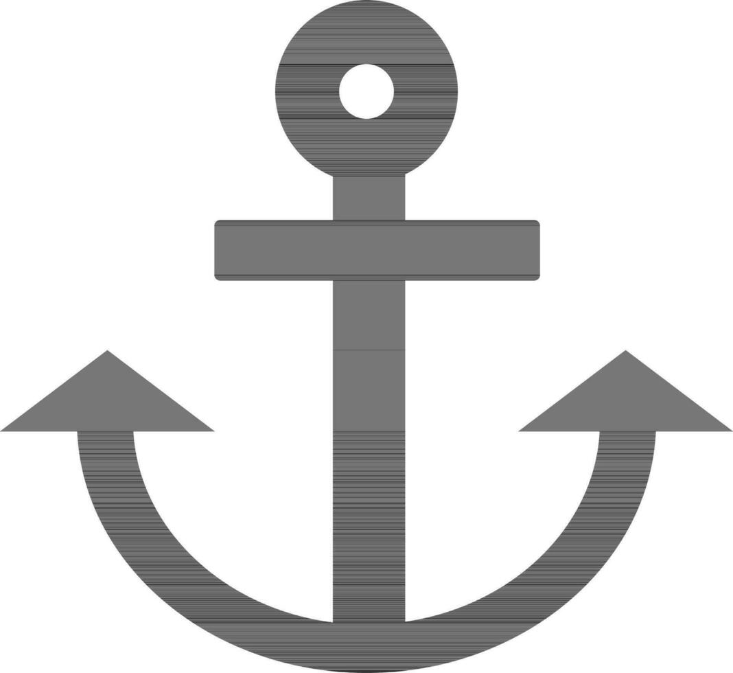 Black anchor on white background. vector