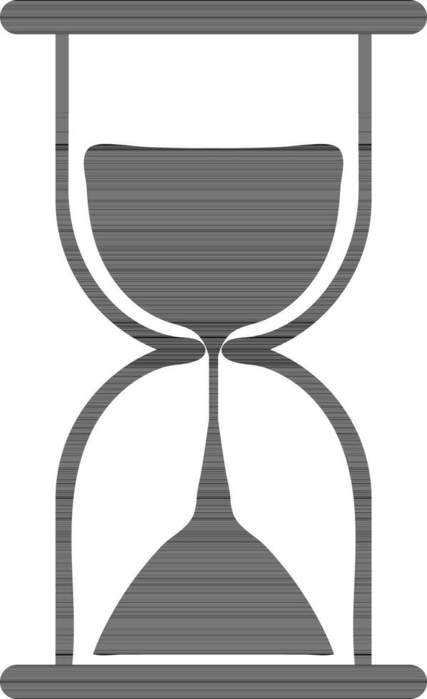 Hourglass in black and white color. vector