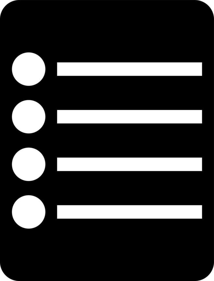 Black and white document in flat style. vector