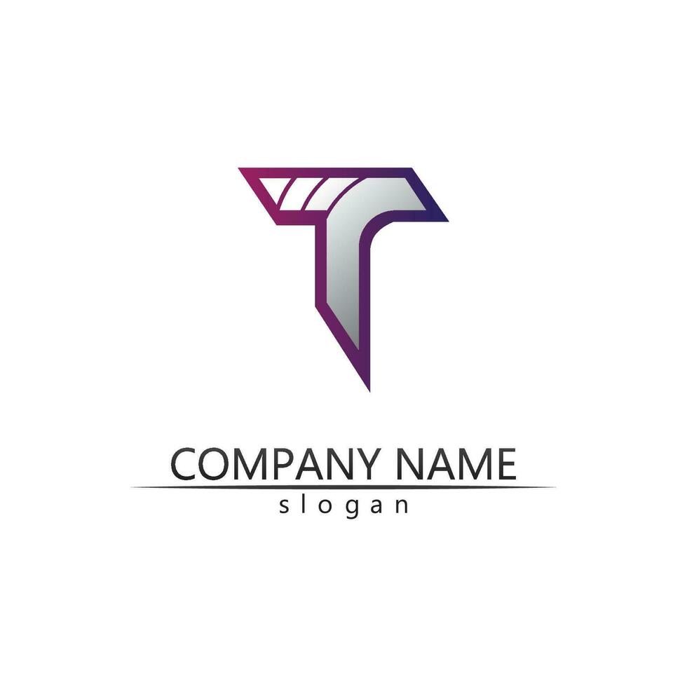 T letter, T logo vector font alphabet design and icon T
