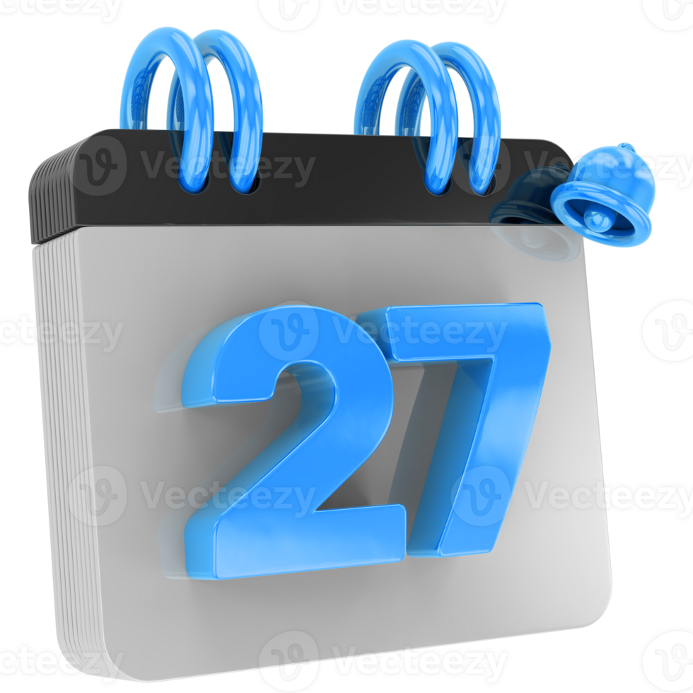 calendário 3d render png