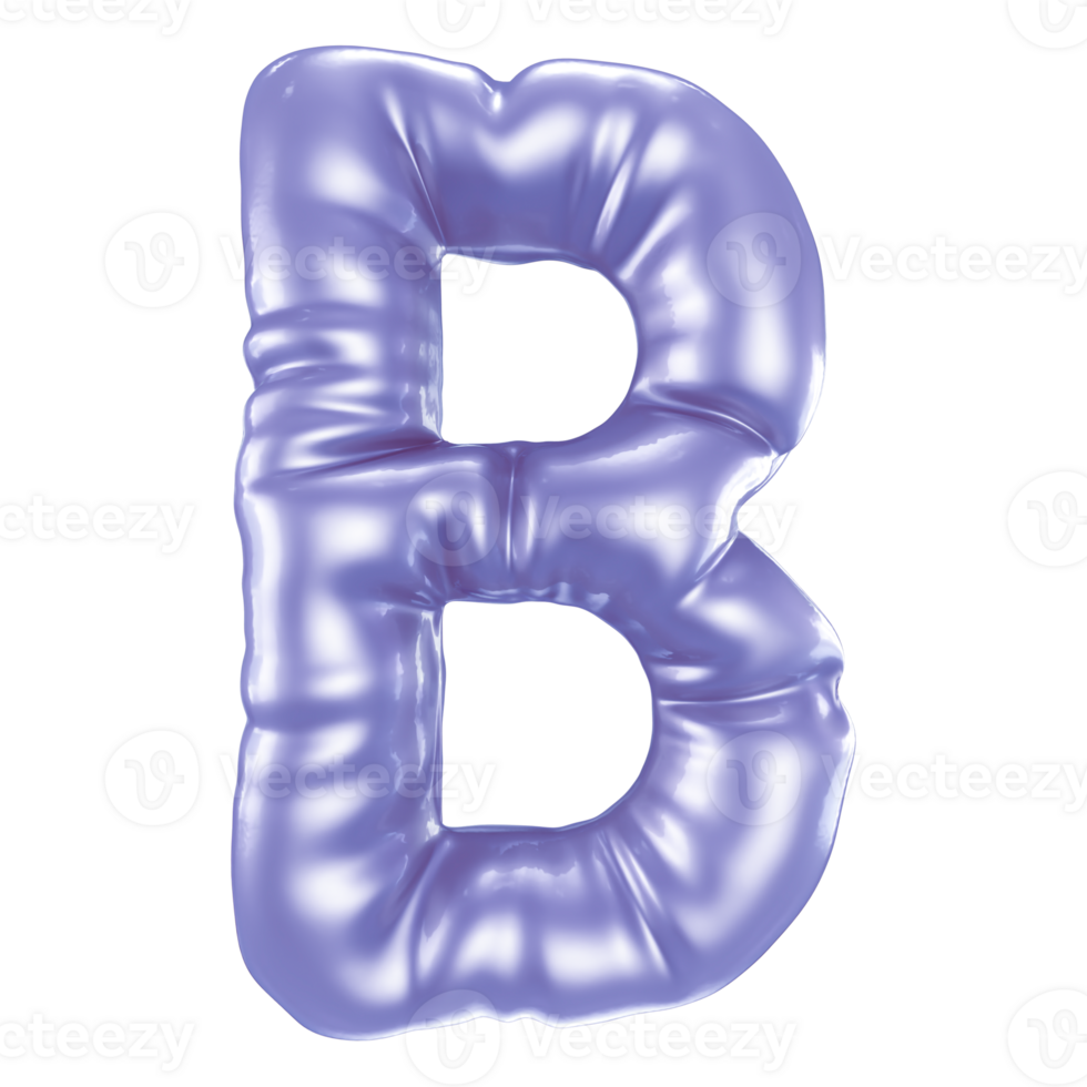 B Font 3D Render png