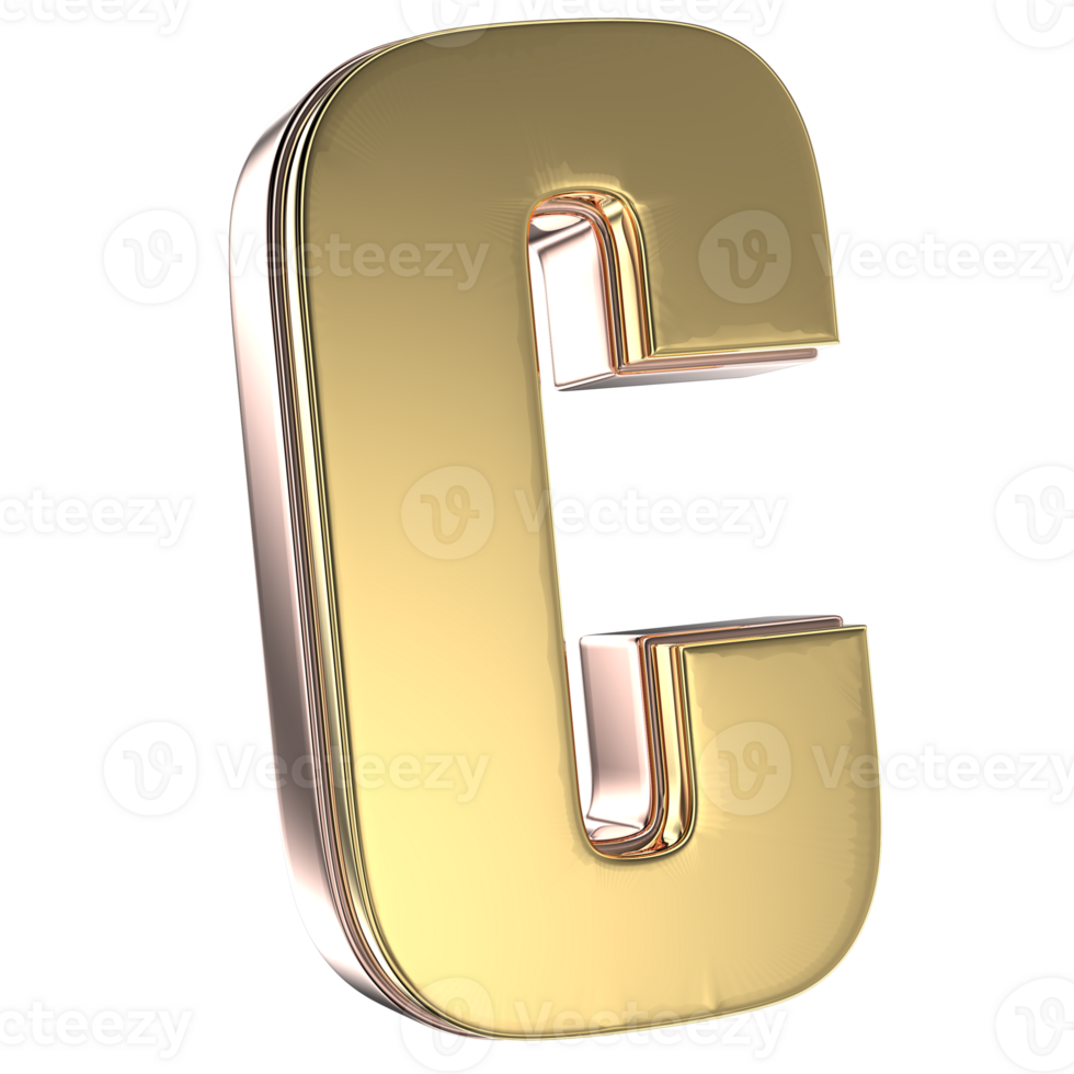 C Font 3D Render png