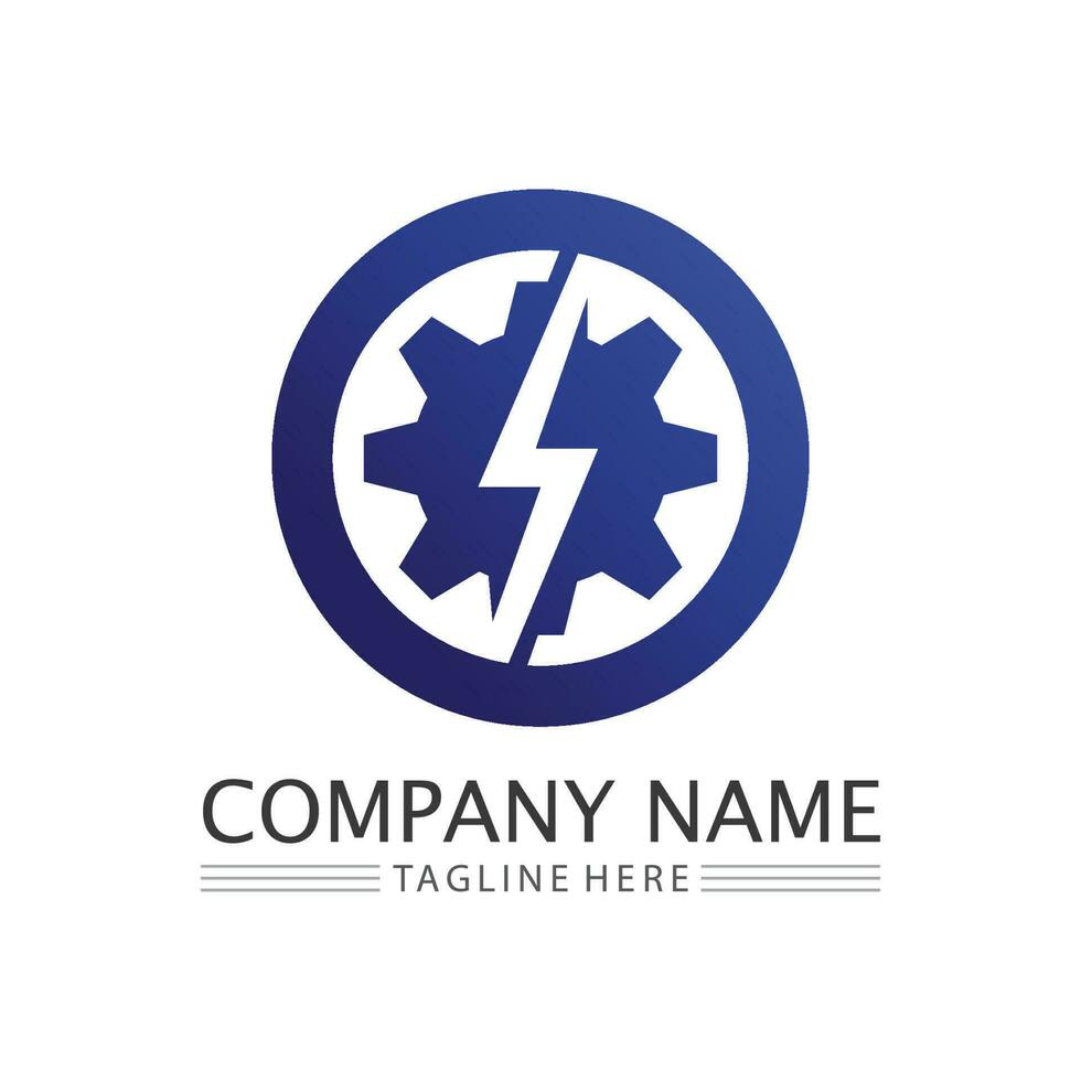 vector logo technology Digital tech vector business logo template concept illustration. Gear electronic factory sign. Cog wheel technology symbol SEO emblem Design element