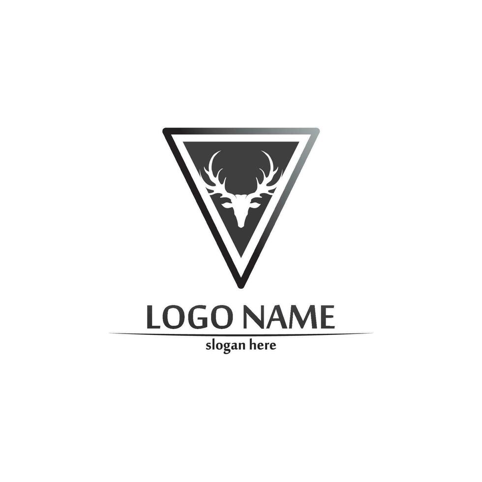 ciervos logo diseño de animales y mamíferos y vector gráfico