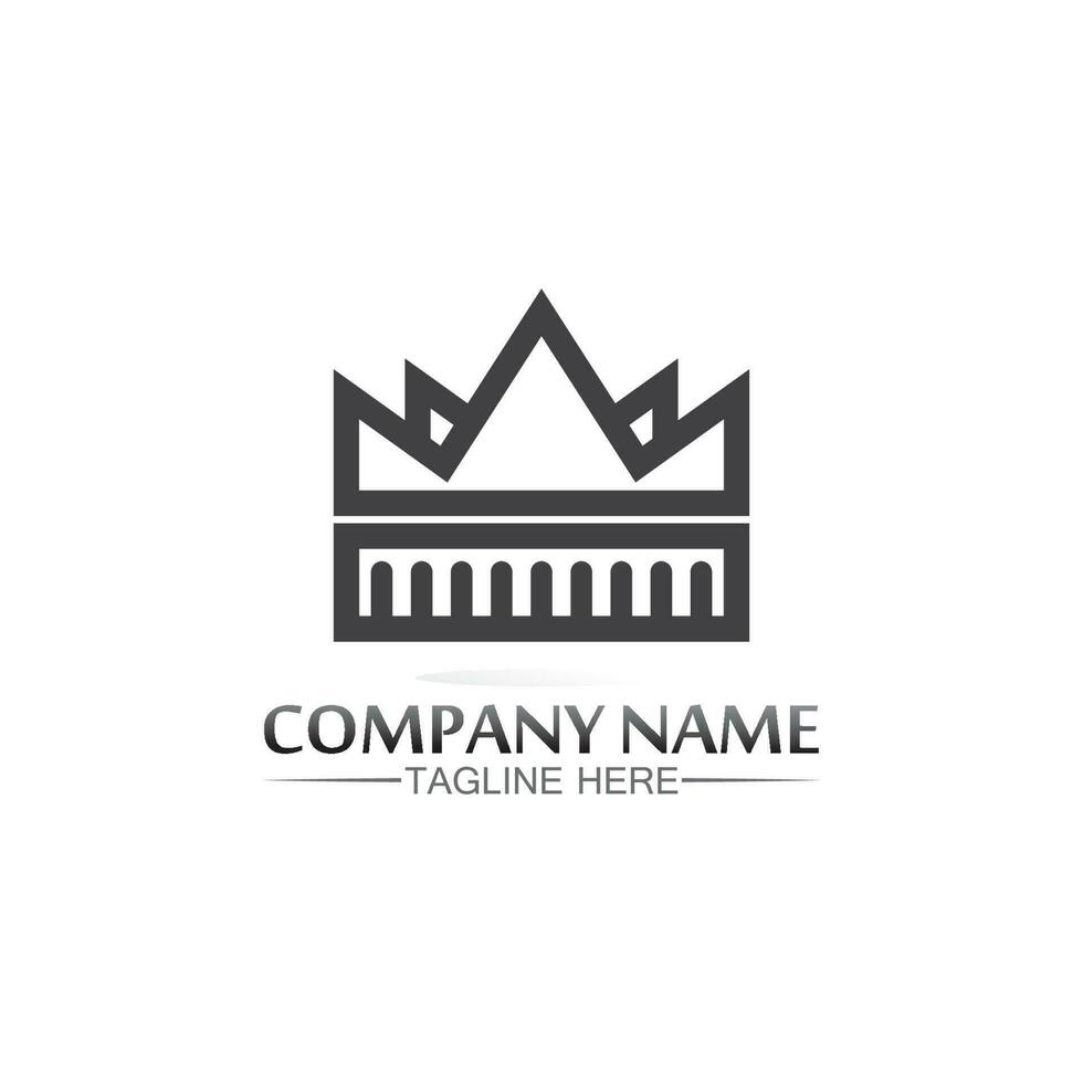 logotipo de la corona logotipo del rey logotipo de la reina, princesa, plantilla vector icono ilustración diseño imperial, real y exitoso logotipo empresarial