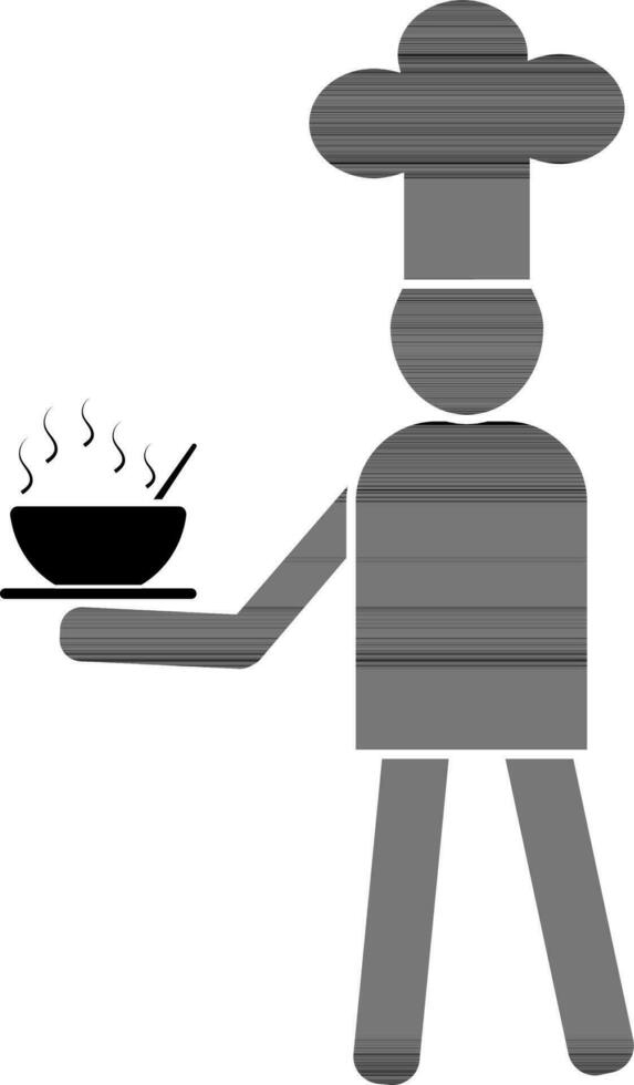 Character of chef wearing hat. vector