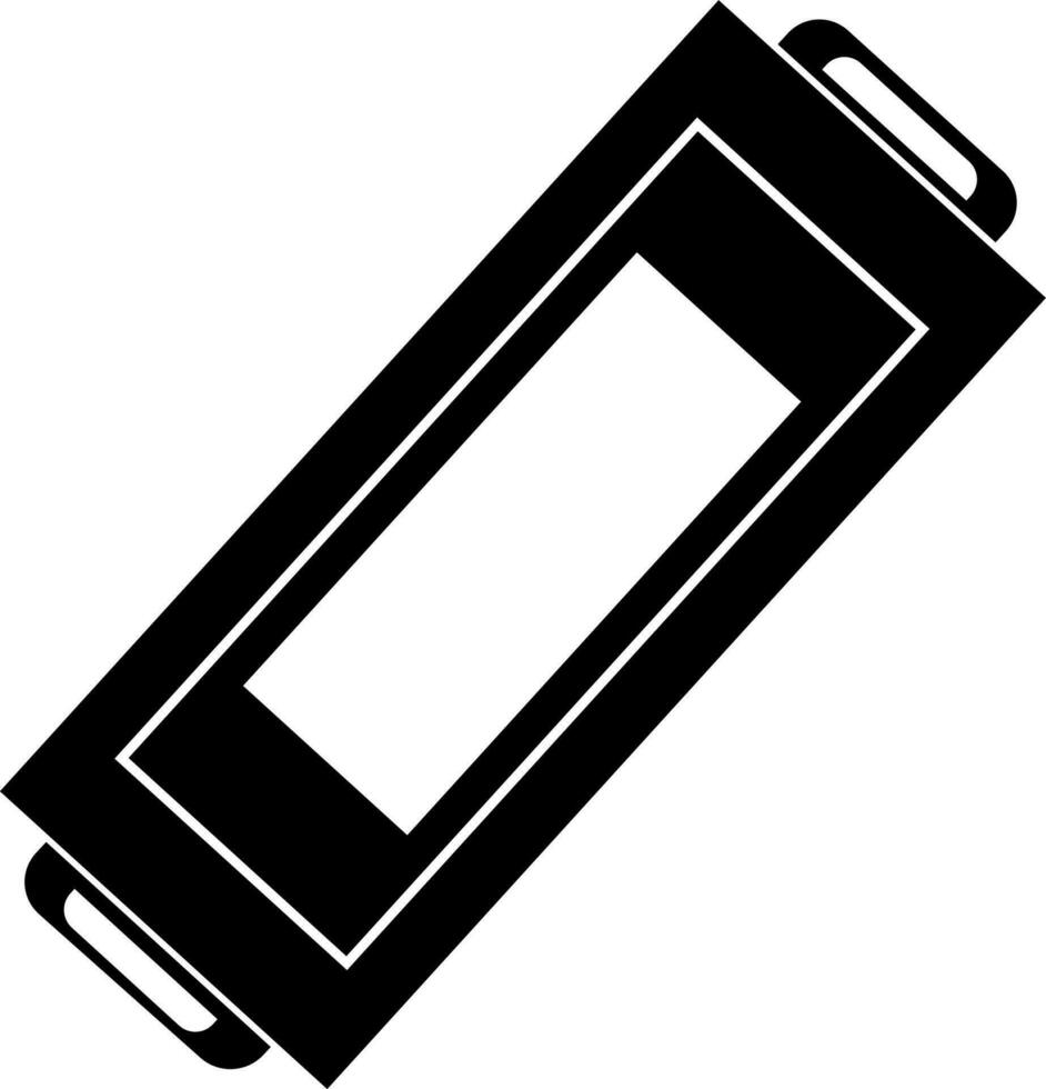 Black and white cutting board in flat style. vector