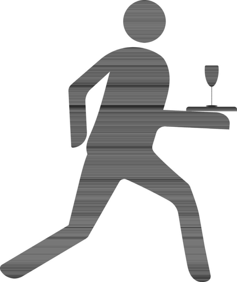Faceless waiter serving drink on a tray. vector