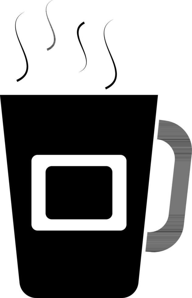 plano estilo caliente taza en blanco antecedentes. vector