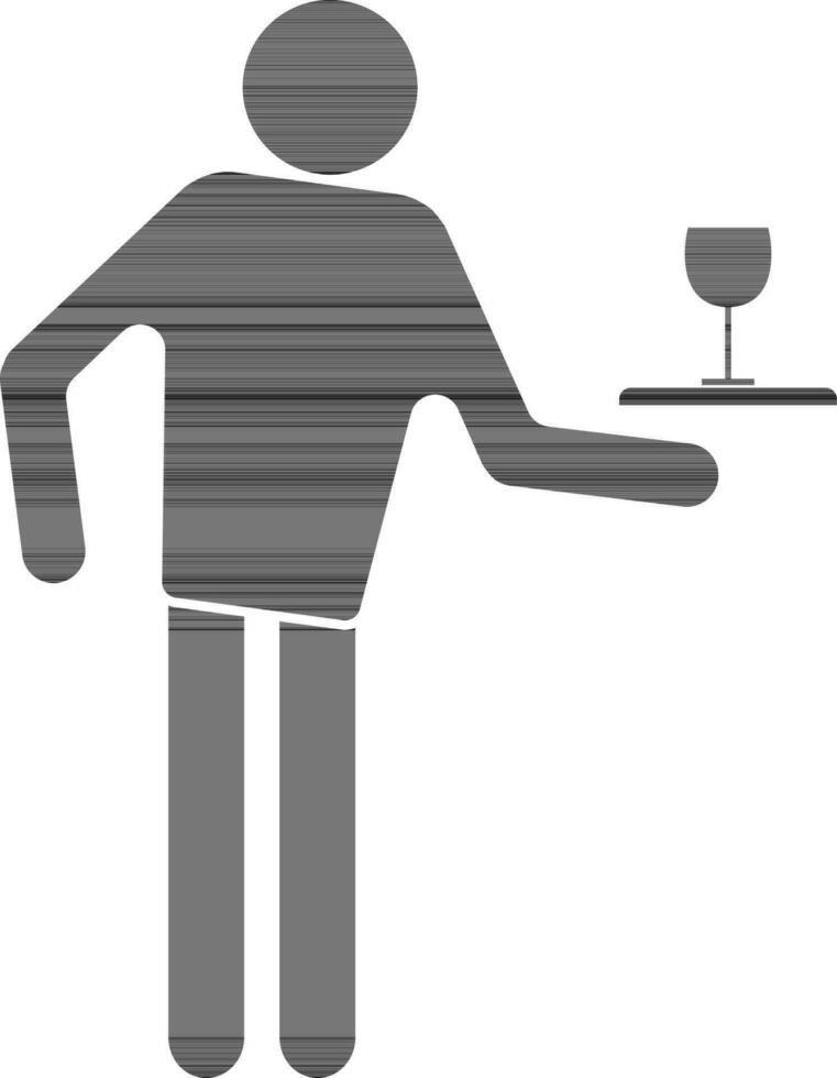 Faceless waiter serving drink on a tray. vector