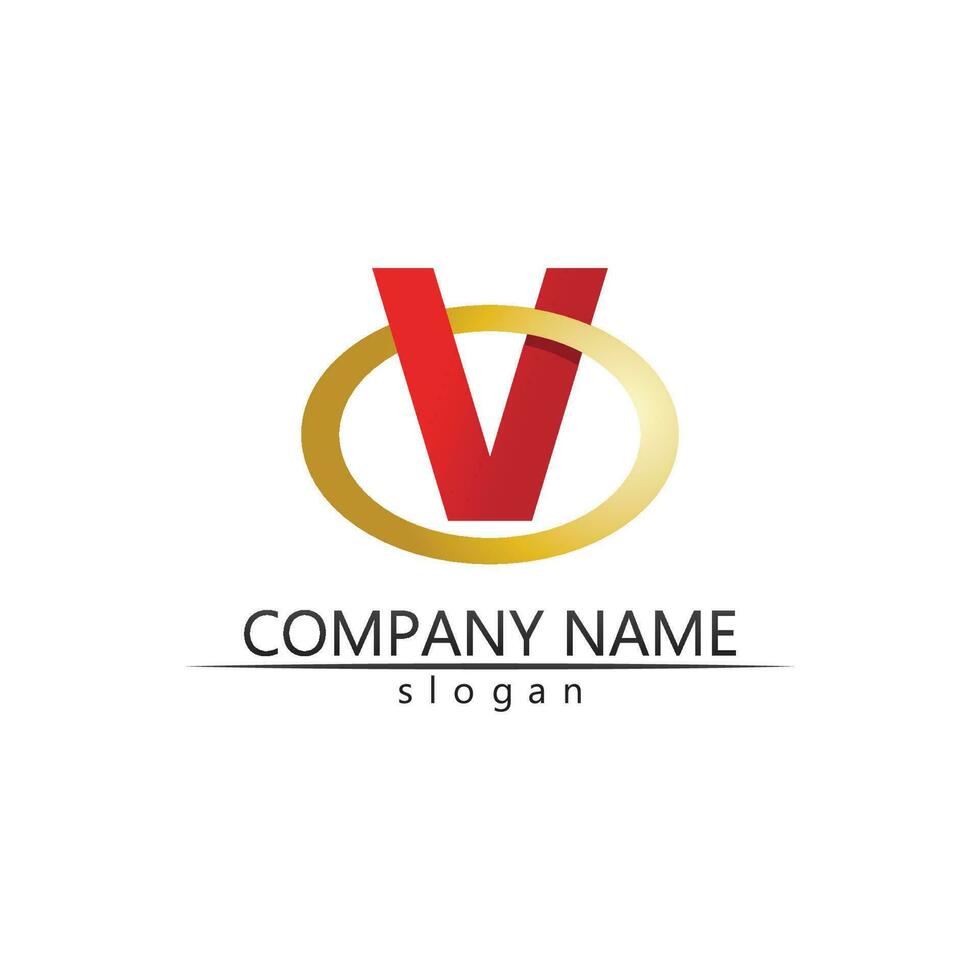 V Letter Logo Template vector