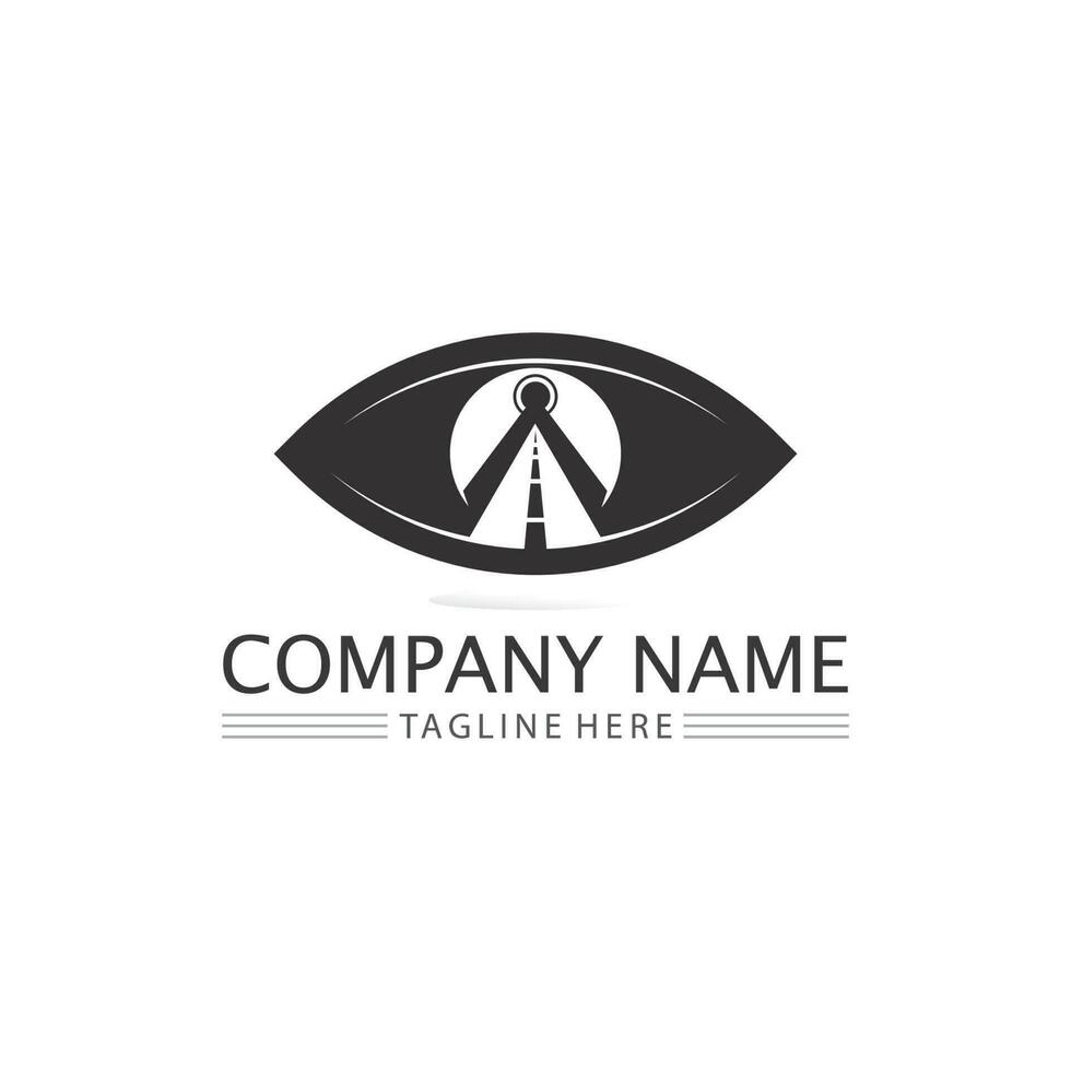 eye icon and vision design logo isolated sign symbol vector Intuition and spirituality