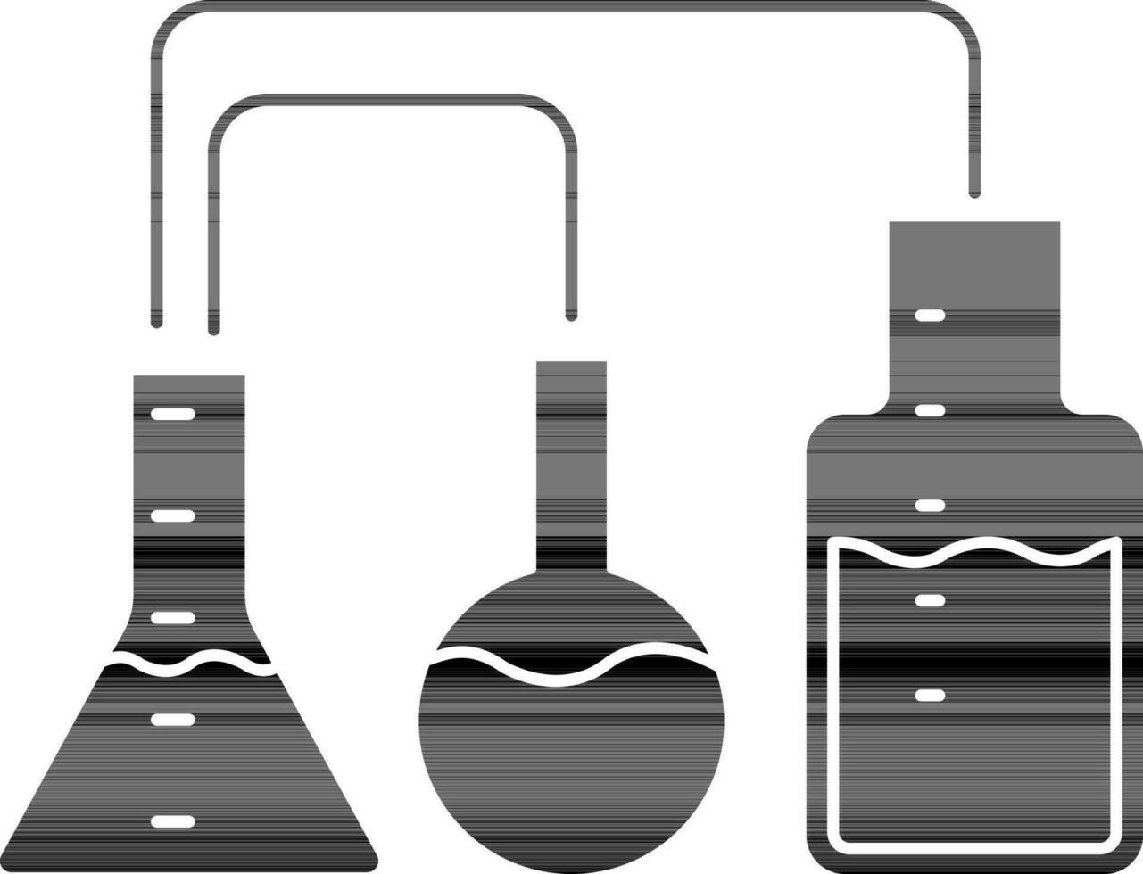 Pipe Lab Flasks Icon in Black Color. vector
