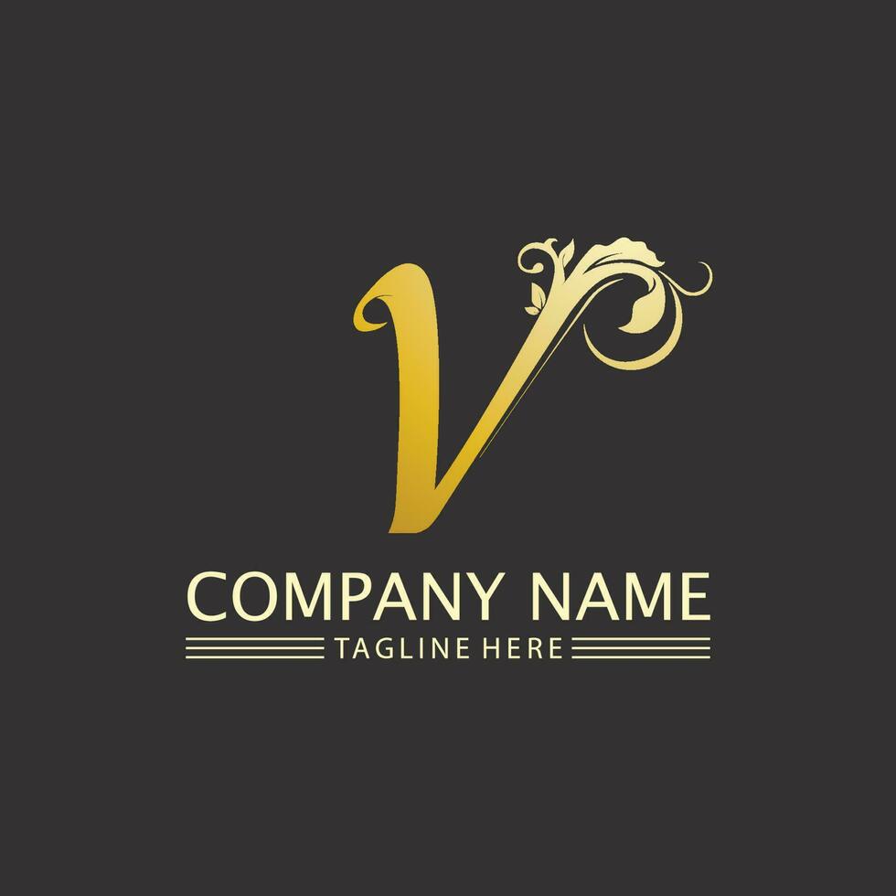 V Letter Logo Template vector