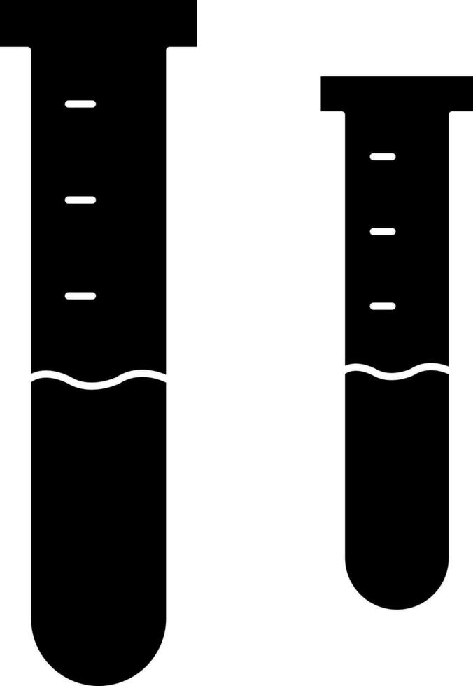 Pair Of Test Tubes Icon In Glyph Style. vector