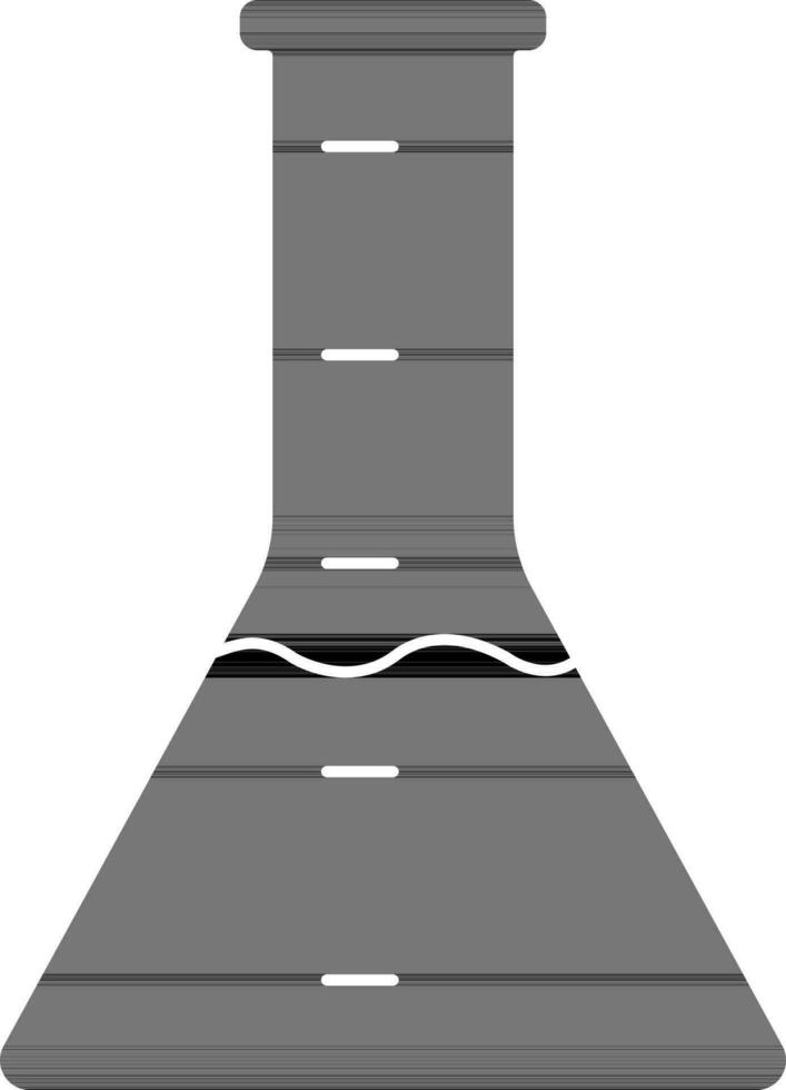 Chemical Flask Icon In Black Color. vector