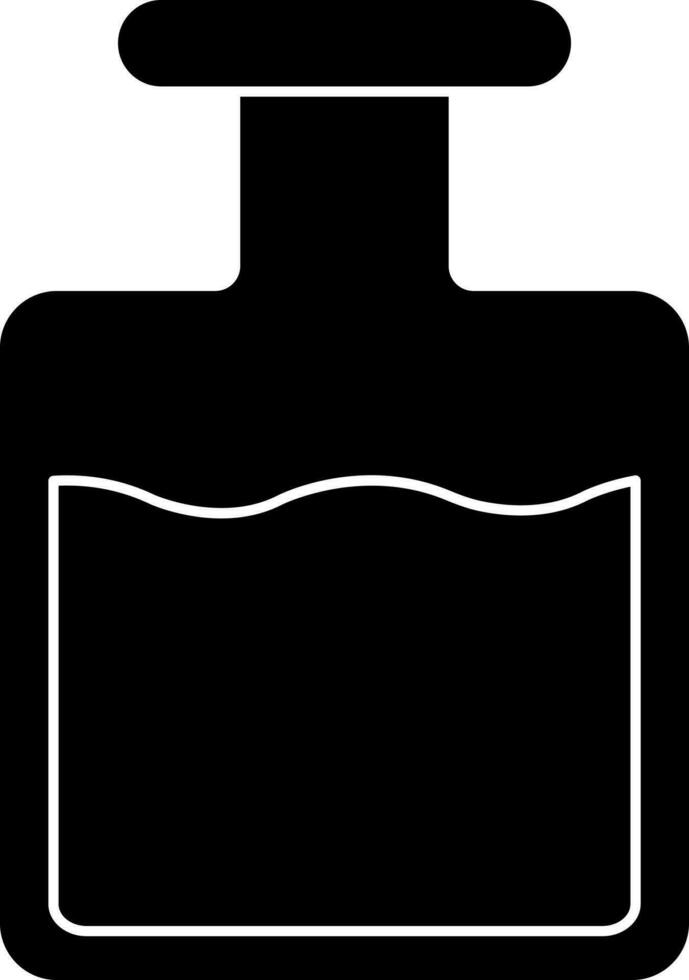 Liquid Bottle Icon or Symbol in Black Color. vector