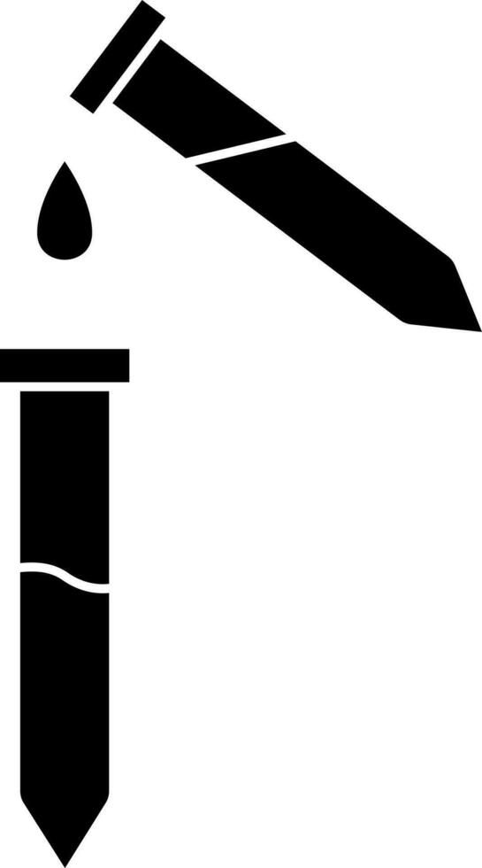 Test Tubes Icon or Symbol in Glyph Style. vector