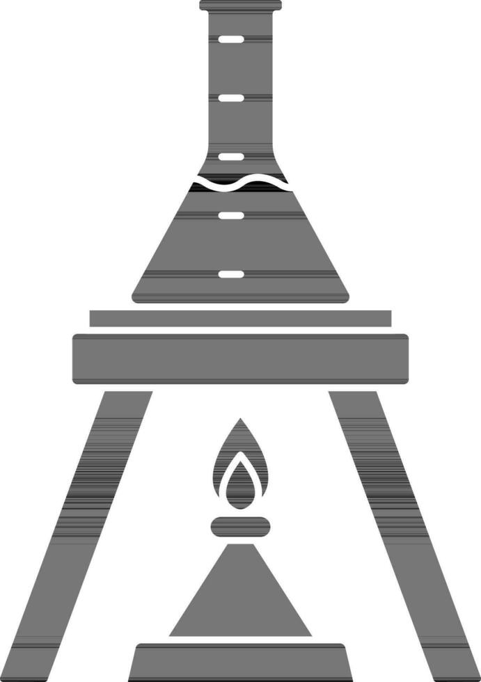 Chemical Flask Burner Icon In Flat Style. vector