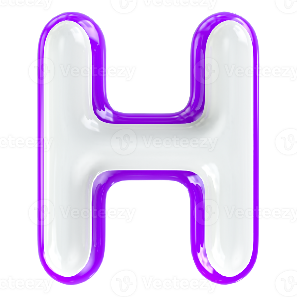 H Letter 3D Render png