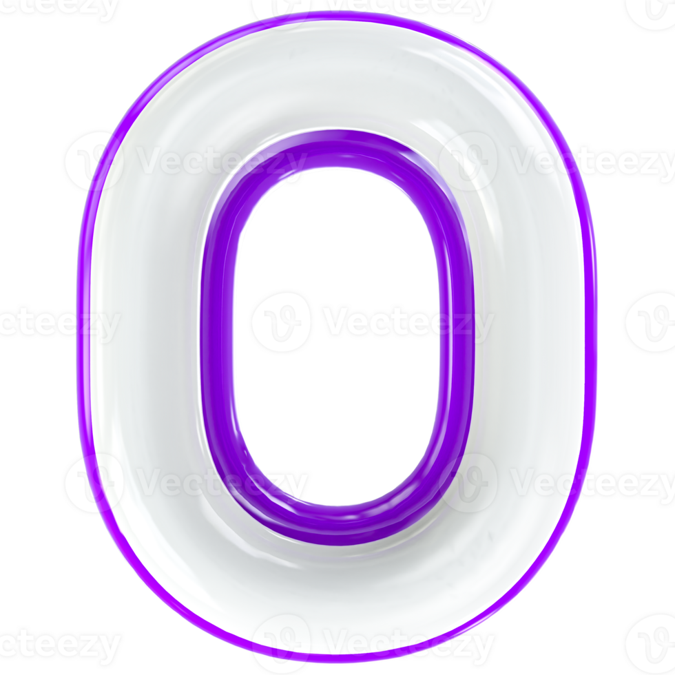 O Letter 3D Render png