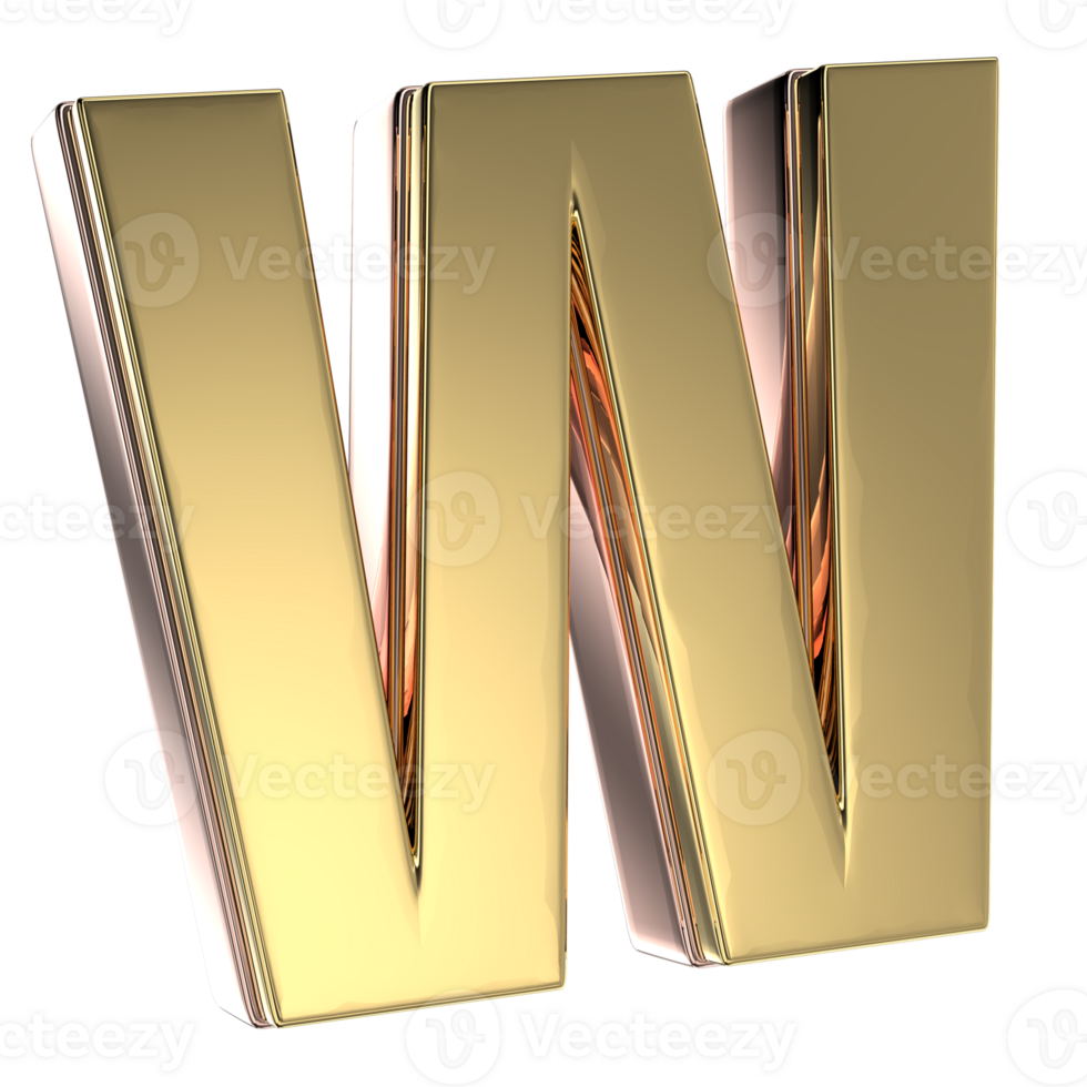 W Font 3D Render png