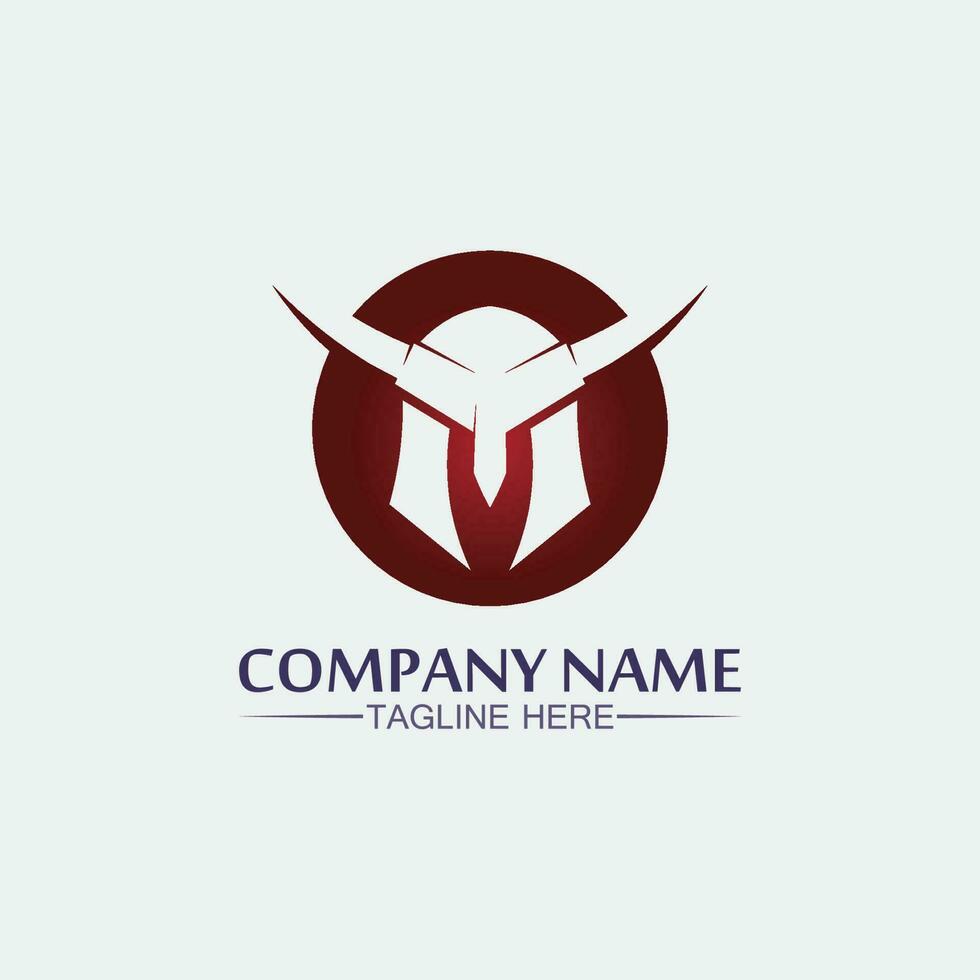 Spartan helmet, gladiator logo template vector icon design, head icon of warriors, soldier